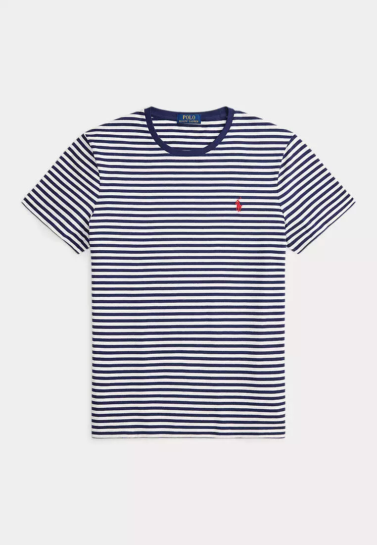 Custom Slim Fit Striped Jersey T-Shirt