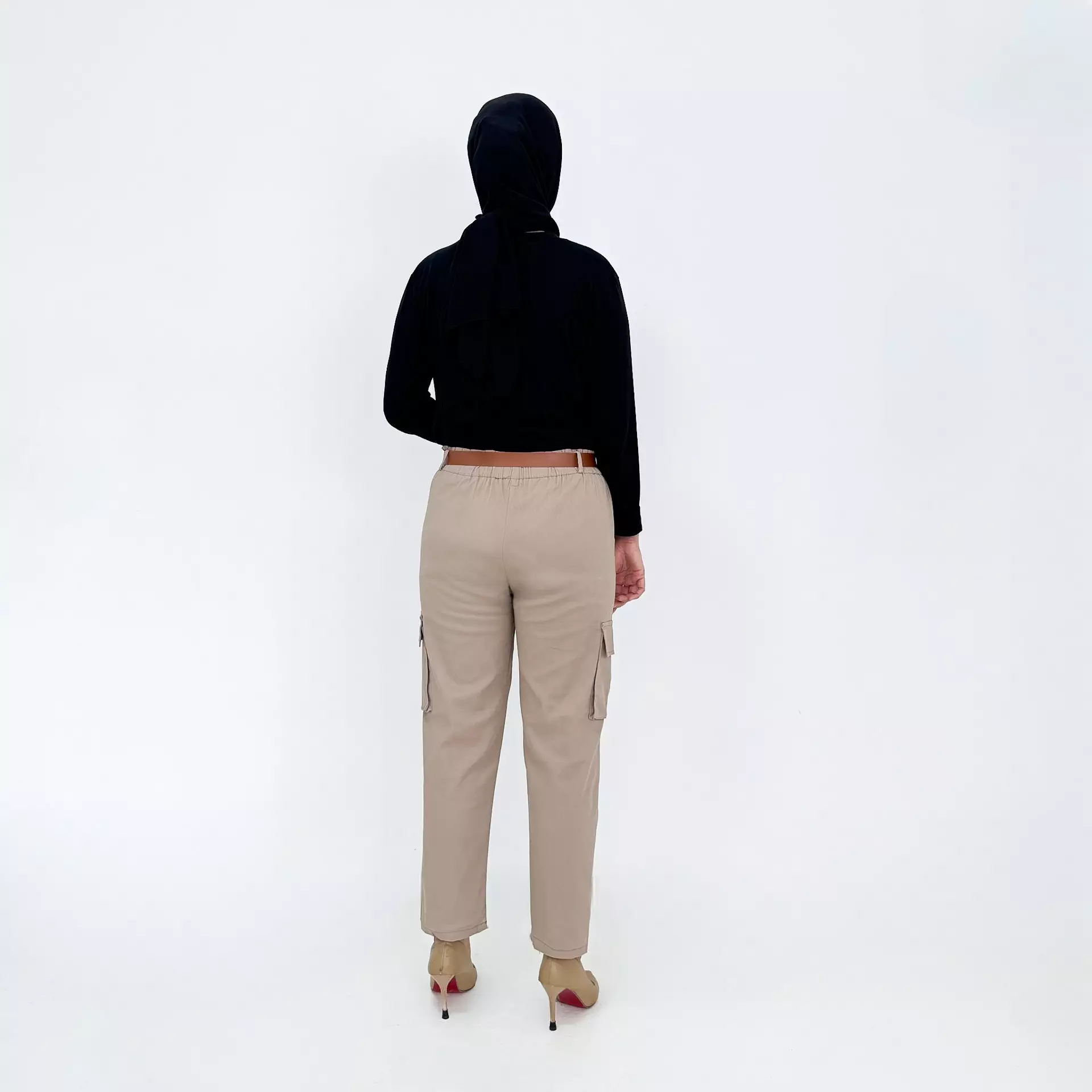 Celana Panjang Katun Wanita - Long Pant Twill Cargo - COKLAT