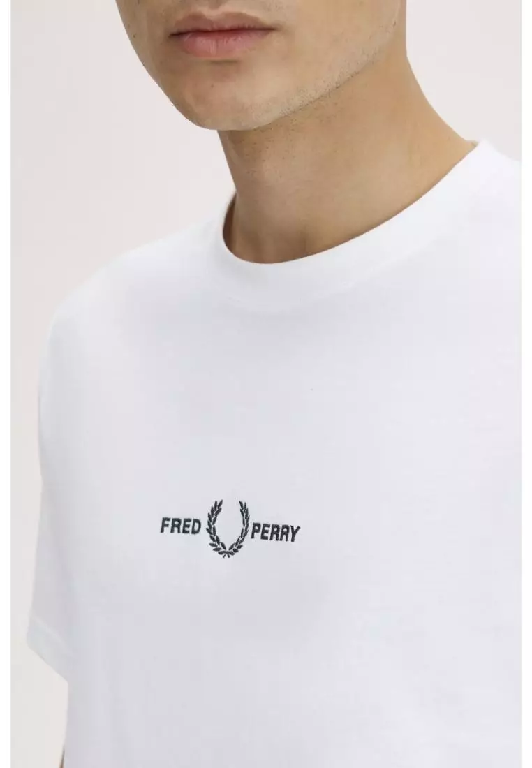 Fred Perry M4580 Embroidered T-Shirt (White)