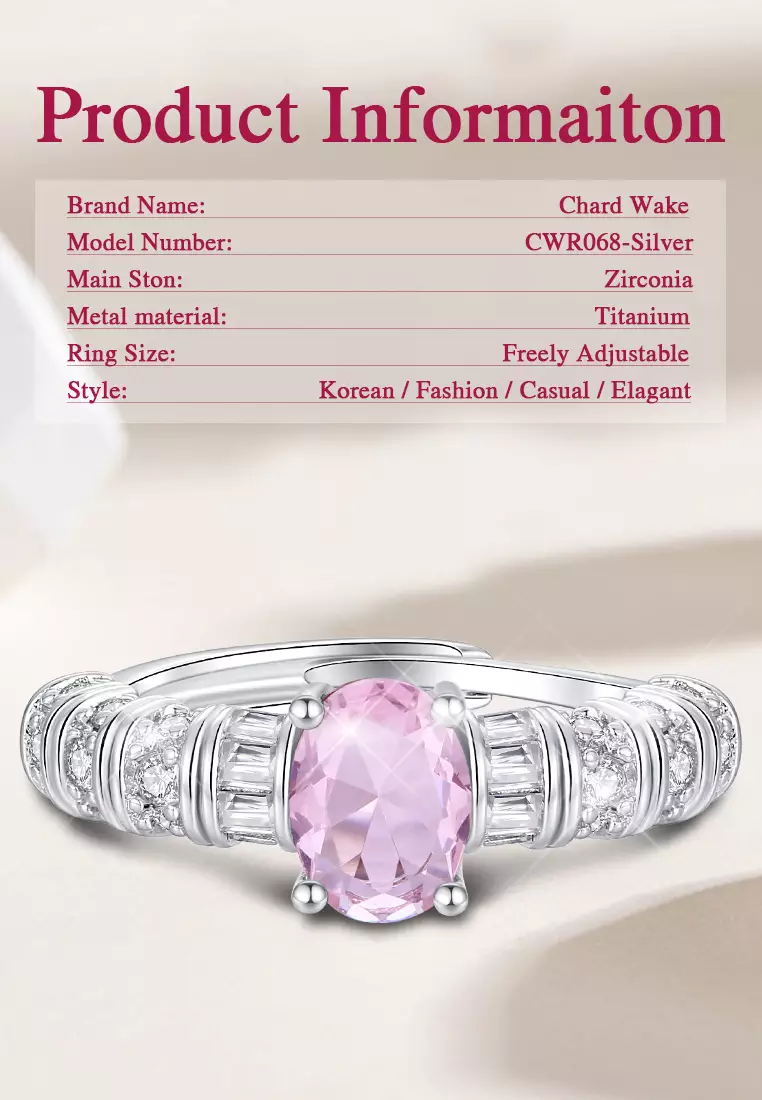 Cincin Wanita Jewelery Original Korea Style Berlian Pink Zirconia Ring