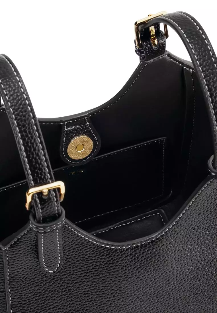 Ines Padlock Tote Bag - Black