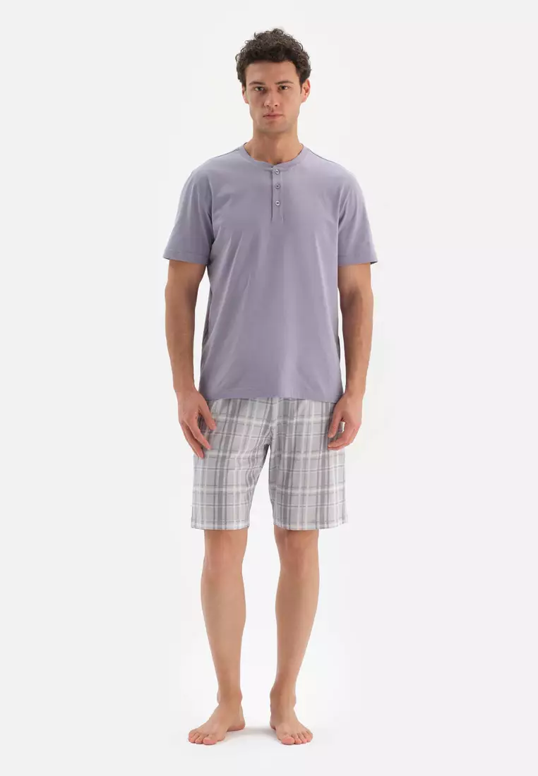 Grey t 2025 shirt with shorts