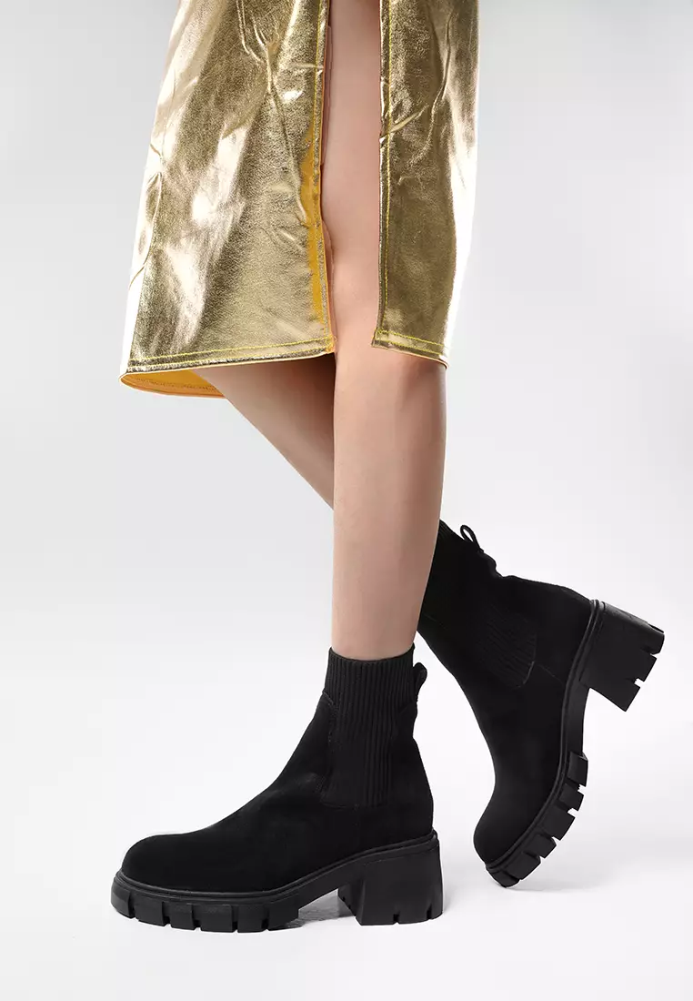 Knitted Stitched Suede Chelsea Boots WTY2030-12