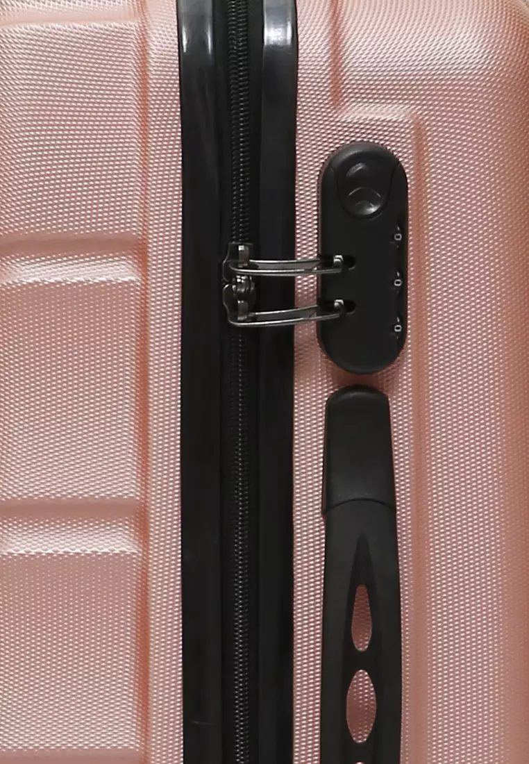Carlton Koper Cabin Hardcase Unisex Size 20Inch Suitcase Combination Lock Large Compartment Material ABS+PVC Coated ORIGINAL - Rose Gold