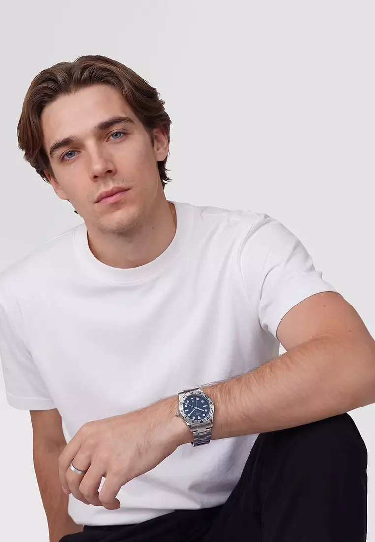 Iconic GMT Link 40mm Brushed Bezel Silver - Men Watch stainless steel strap watch DW Official Authentic Original jam tanggan lelaki DW jam tangan