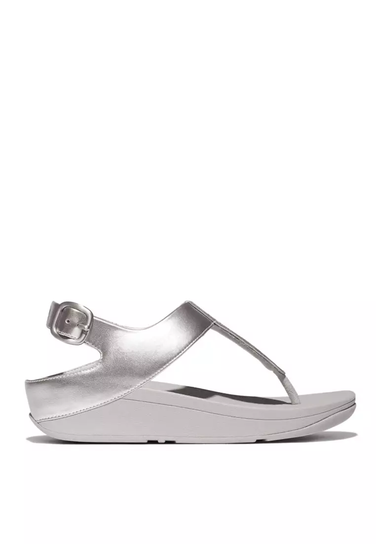 Buy FitFlop FINO Women's Crystal-Mix T-Strap Sandals - Silver (IU5