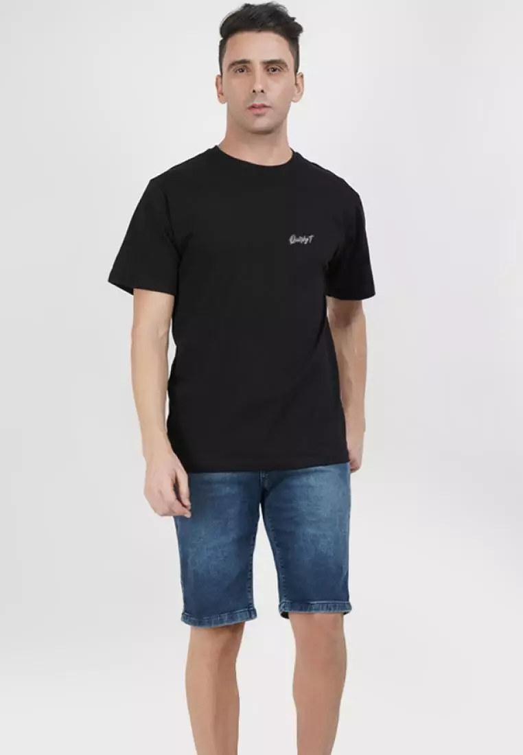 Game Over Back Graphic Black Cotton Short Sleeve Regular Fit T-Shirt