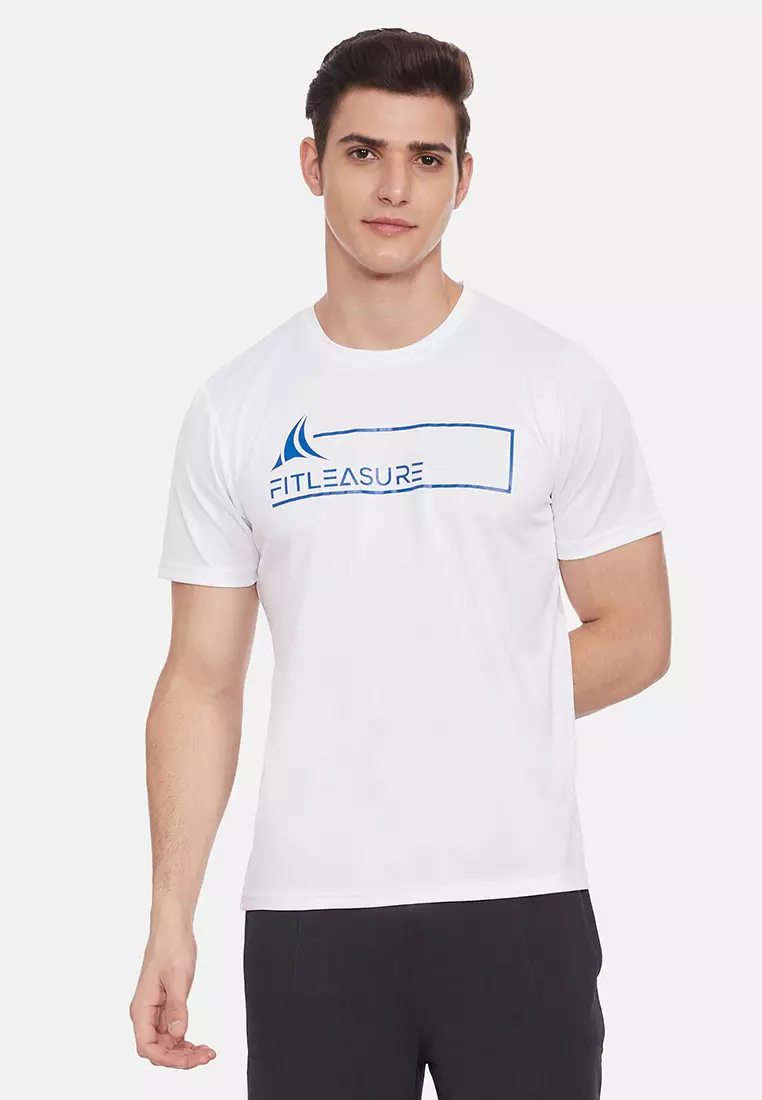 Fitleasure Men's White Comfy Workout Tee
