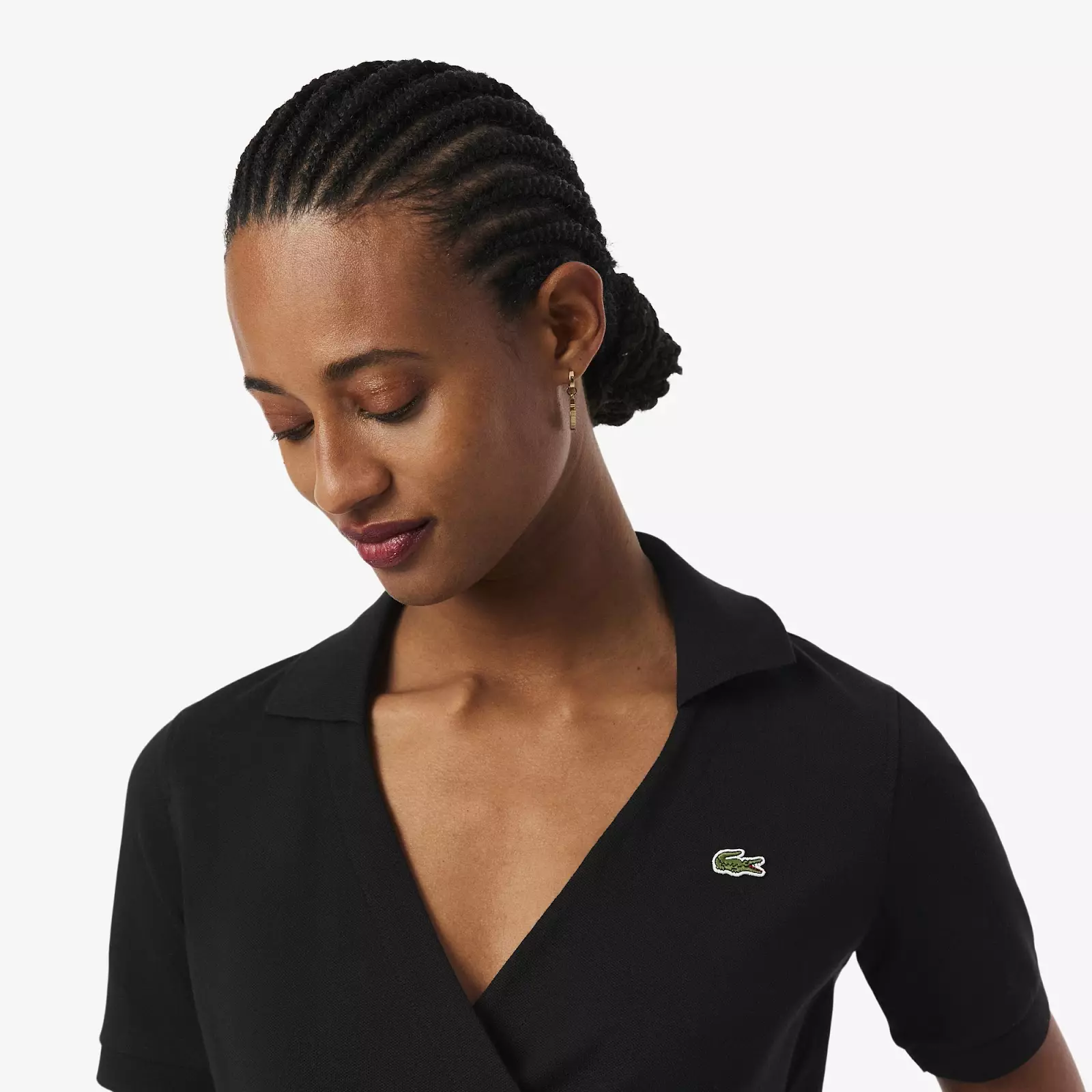 Stretch Mini Piqué Wrap Polo Shirt