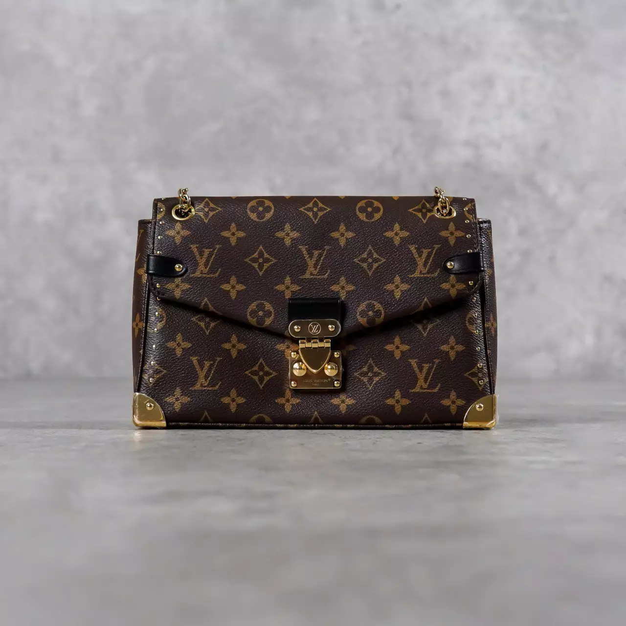 Tas LV LOUIS VUITTON TRUNKIE MONOGRAM BROWN CHAIN SHOULDER BAG 100% ORIGINAL