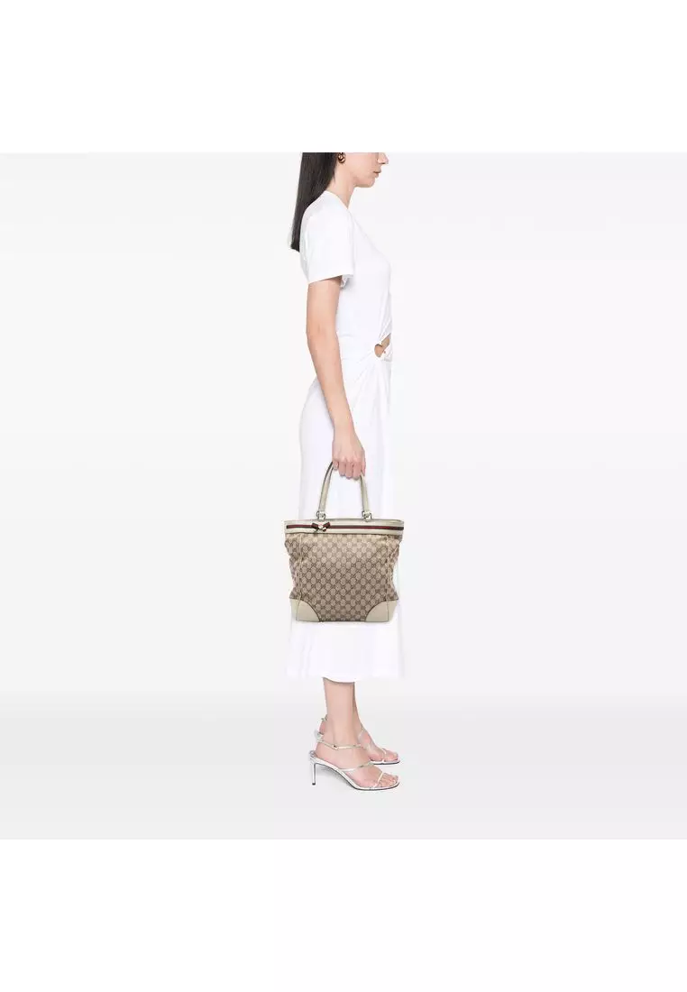 Pre-Loved Gucci Gg Canvas Web Mayfair Tote