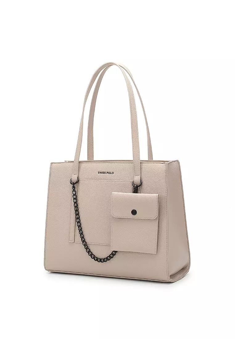 Women's Tote Bag / Shoulder Bag (Tas Tote Wanita / Tas Bahu Wanita) - Krem