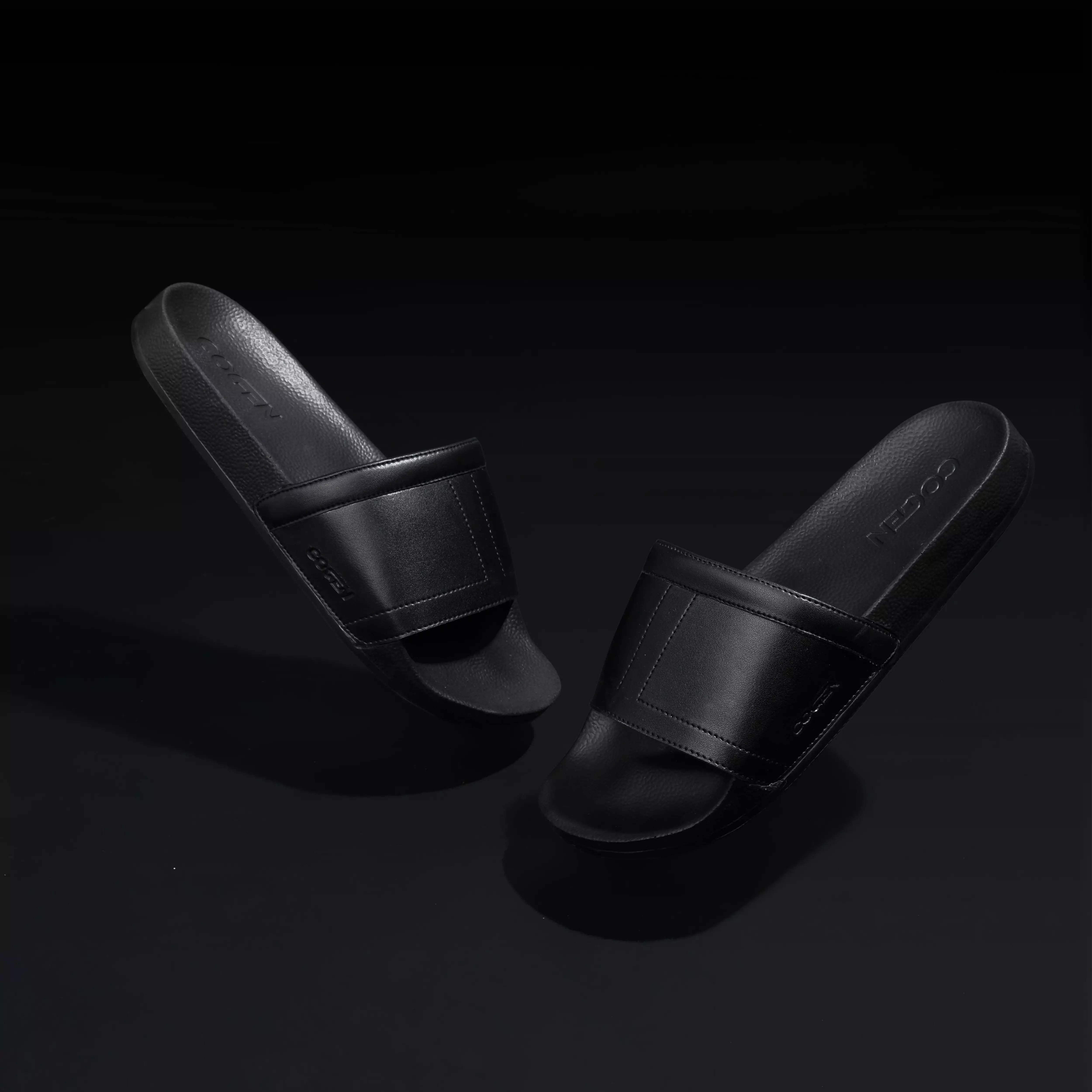 Cogen Sandal Pria Sendal Slide Black Slipper Selop Hitam Original OPAL Series - Jetline