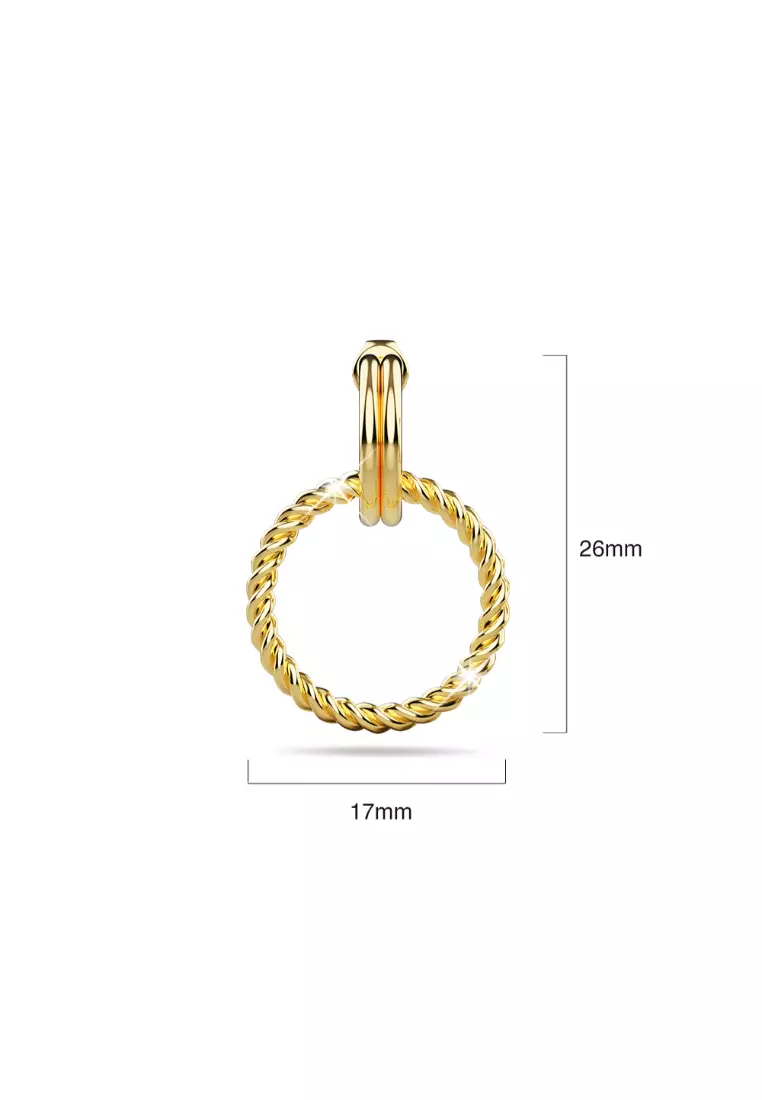 Exquisite Round Gold Drop Earrings