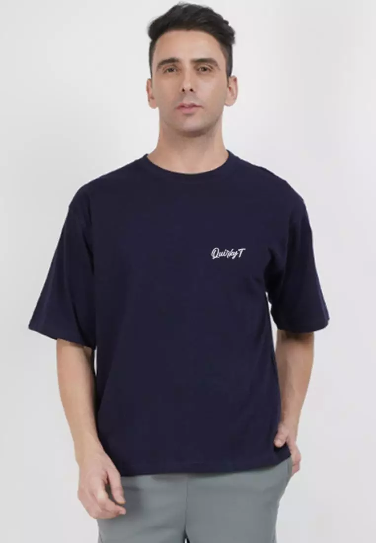 Oversized Grim Reaper Navy Blue  Cotton Short Sleeve Essential T-Shirt
