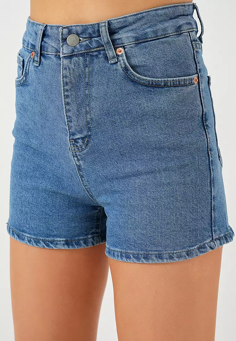 Women's Short Denim Shorts 5339 - Navy Blue