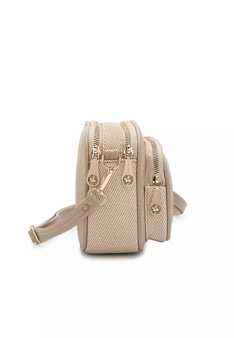 Women's Sling Bag / Crossbody Bag / Shoulder Bag (斜孭袋 / 單肩包) - 棕色 / 米黃色