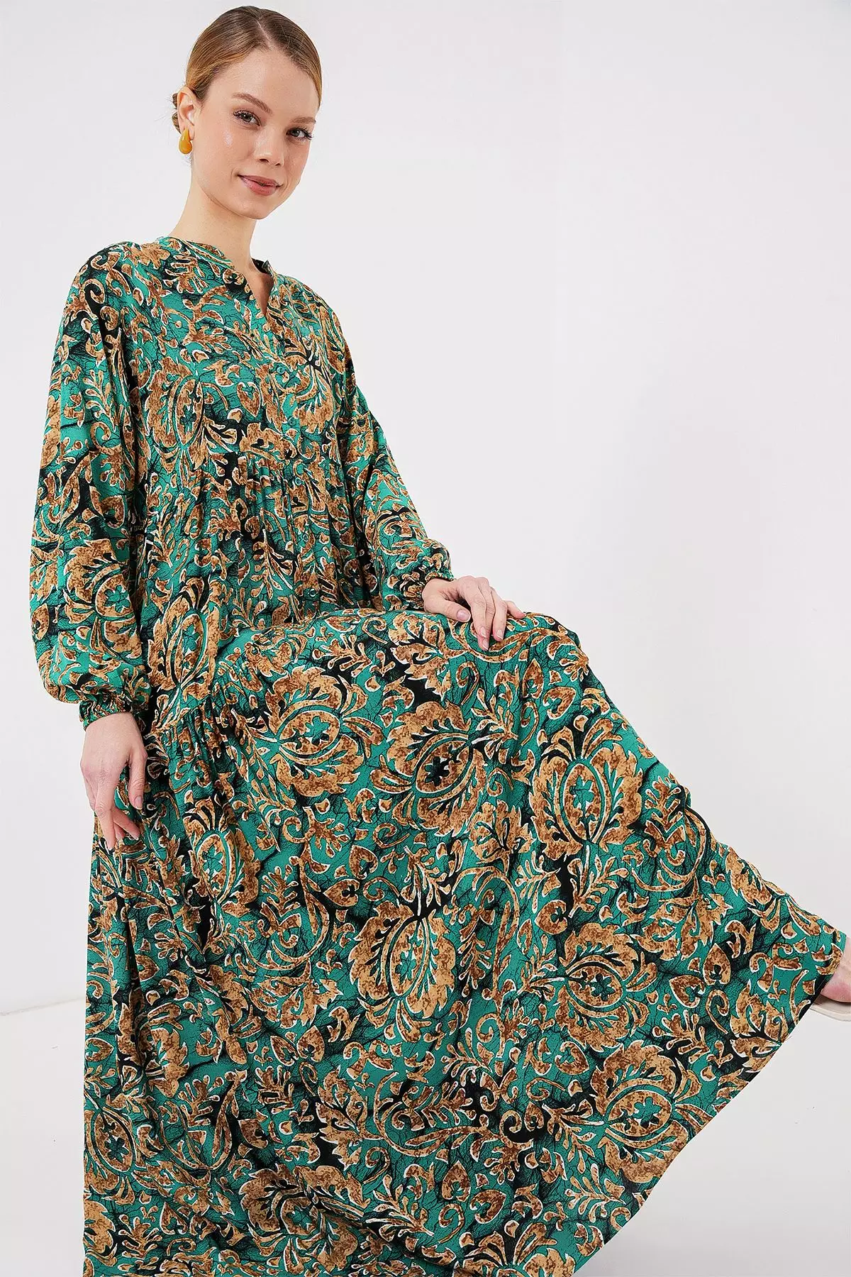 Patterned Modest Dress