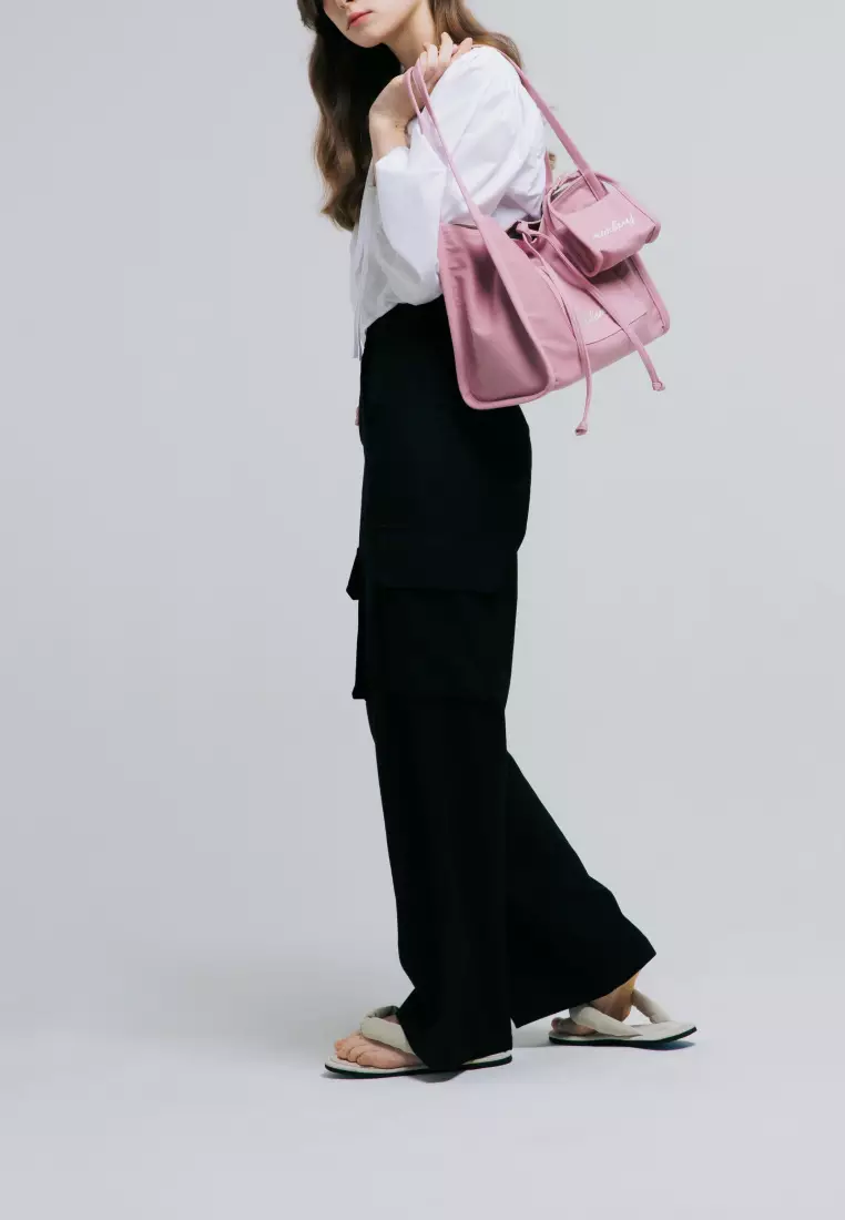 JEANS Canvas Shoulder Bag Pink