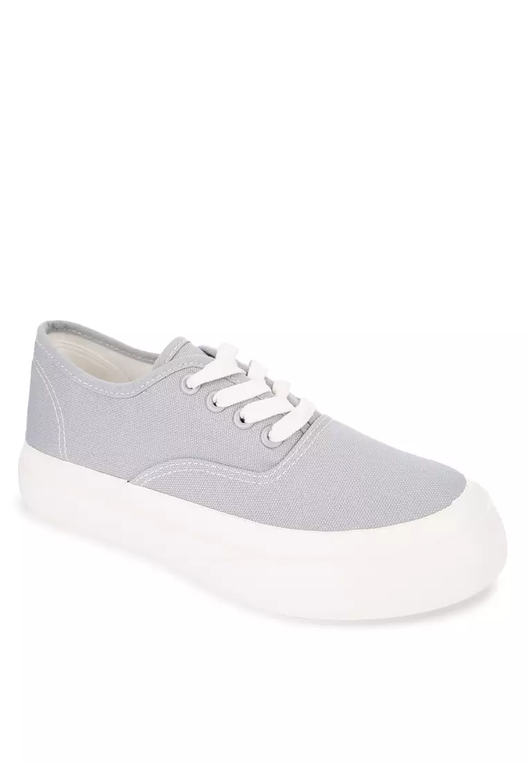 Discount on Appetite Shoes  shoes - SKU: Grey Lace Up Sneakers