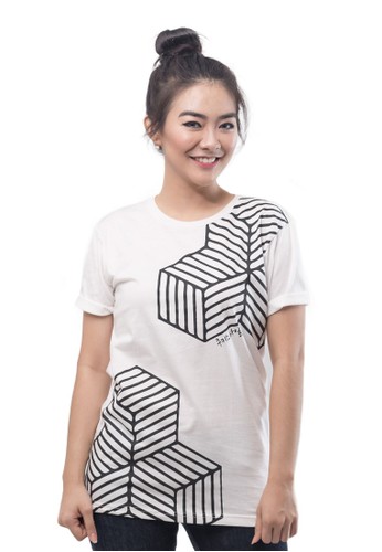 Kuki Style Geo Print Tshirt - White
