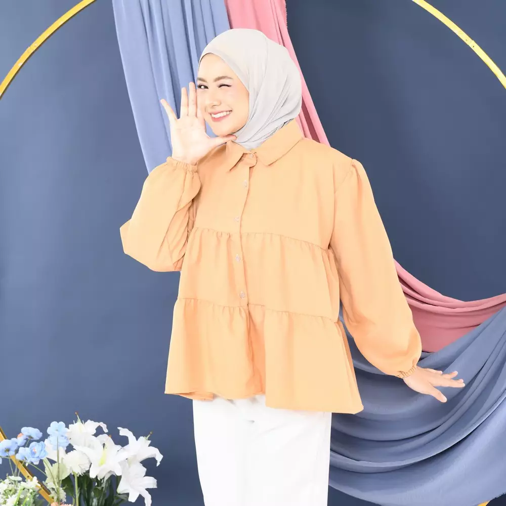 Enjely Kemeja Umpak - Biscuit M19667 R26S3