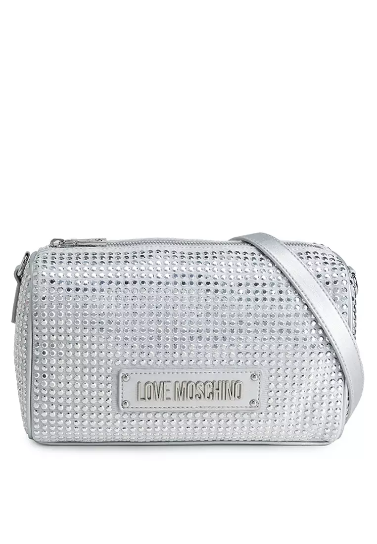 Leather Love Moschino Silber Tasche Love Moschino Metallic Gray