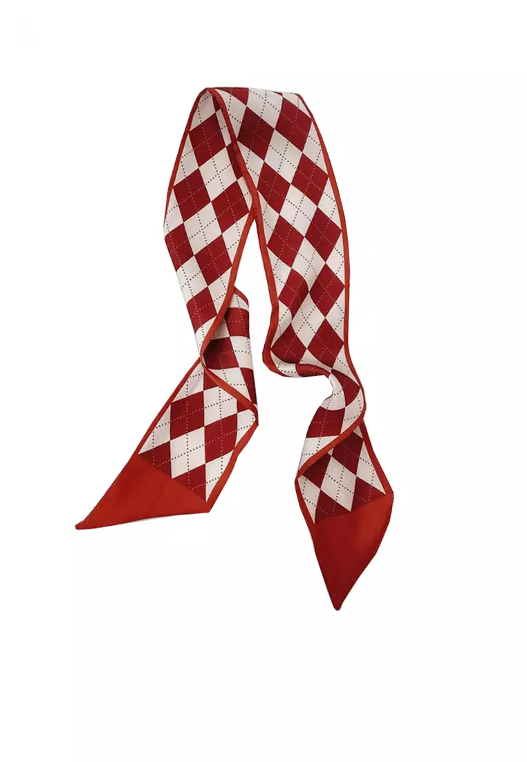 Red deals printed scarf