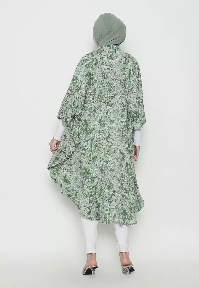 Urban Exchange Misha Kaftan Green - Gamis Kaftan Rayon