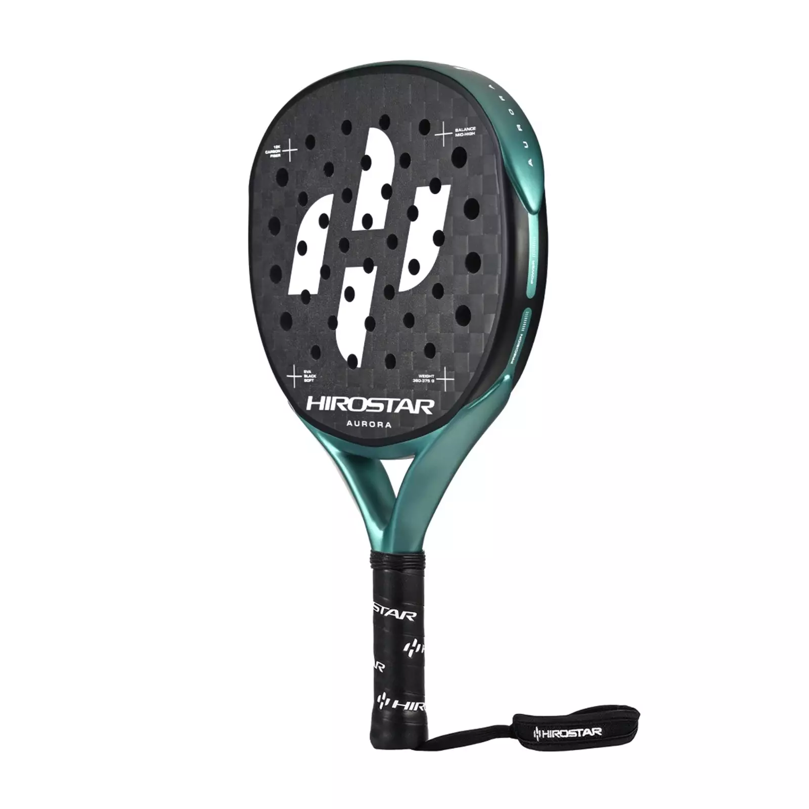 Raket Padel HIROSTAR Aurora 360-375g Deep Green Black