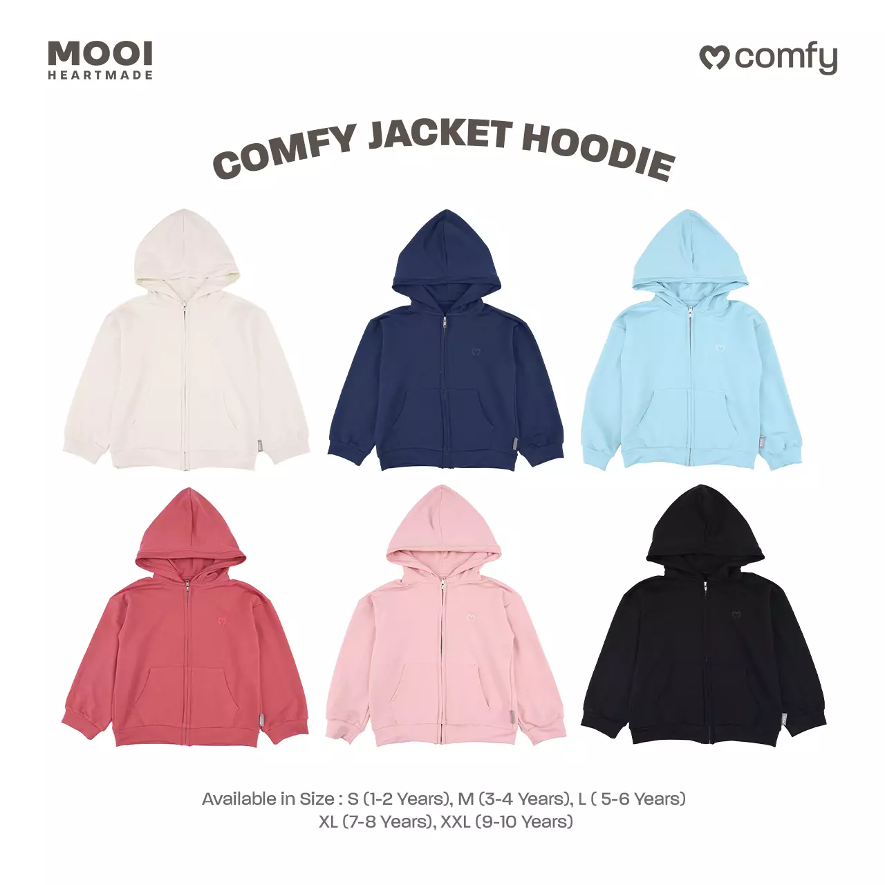 Mooi Atasan Hoodie Panjang Anak Comfy Jacket Hoodie - Red Clay