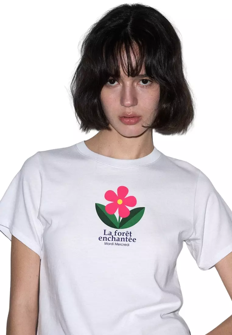 ★MARDI MERCREDI★SLIM TSHIRT ENCHANTEE★ SLIM TSHIRT ENCHANTEE : CACTI_WHITE - MARDI MERCREDI
