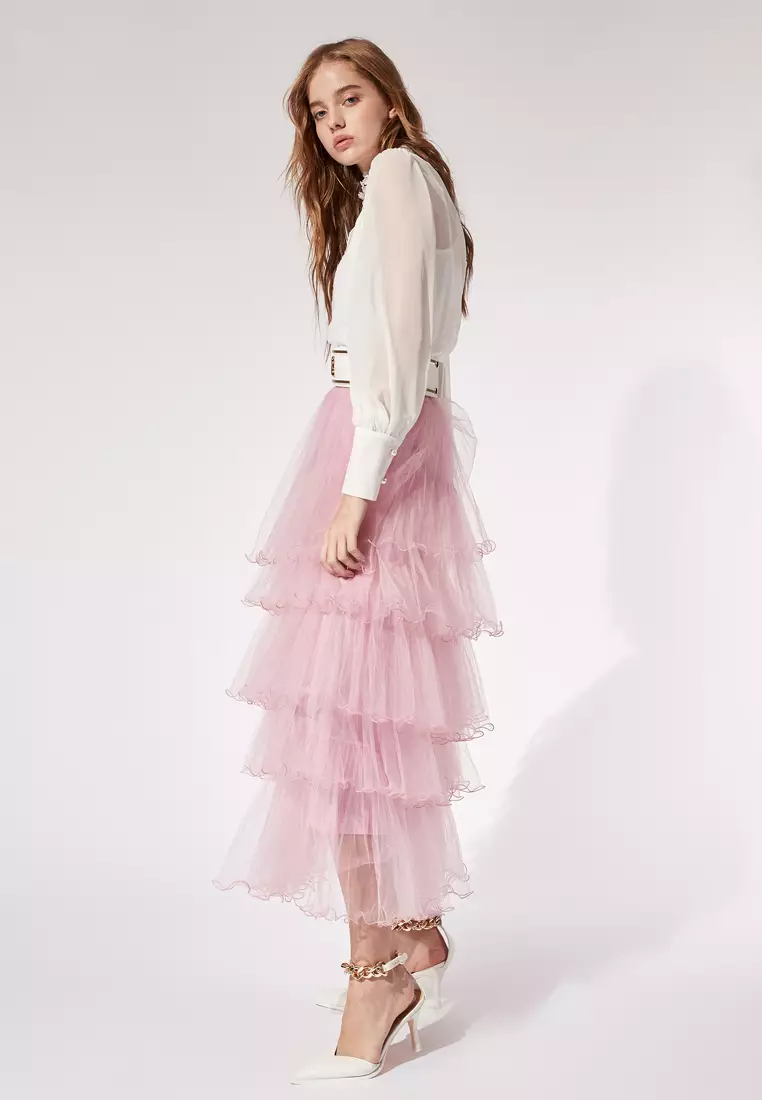 Layered Tulle Ruffle Skirt