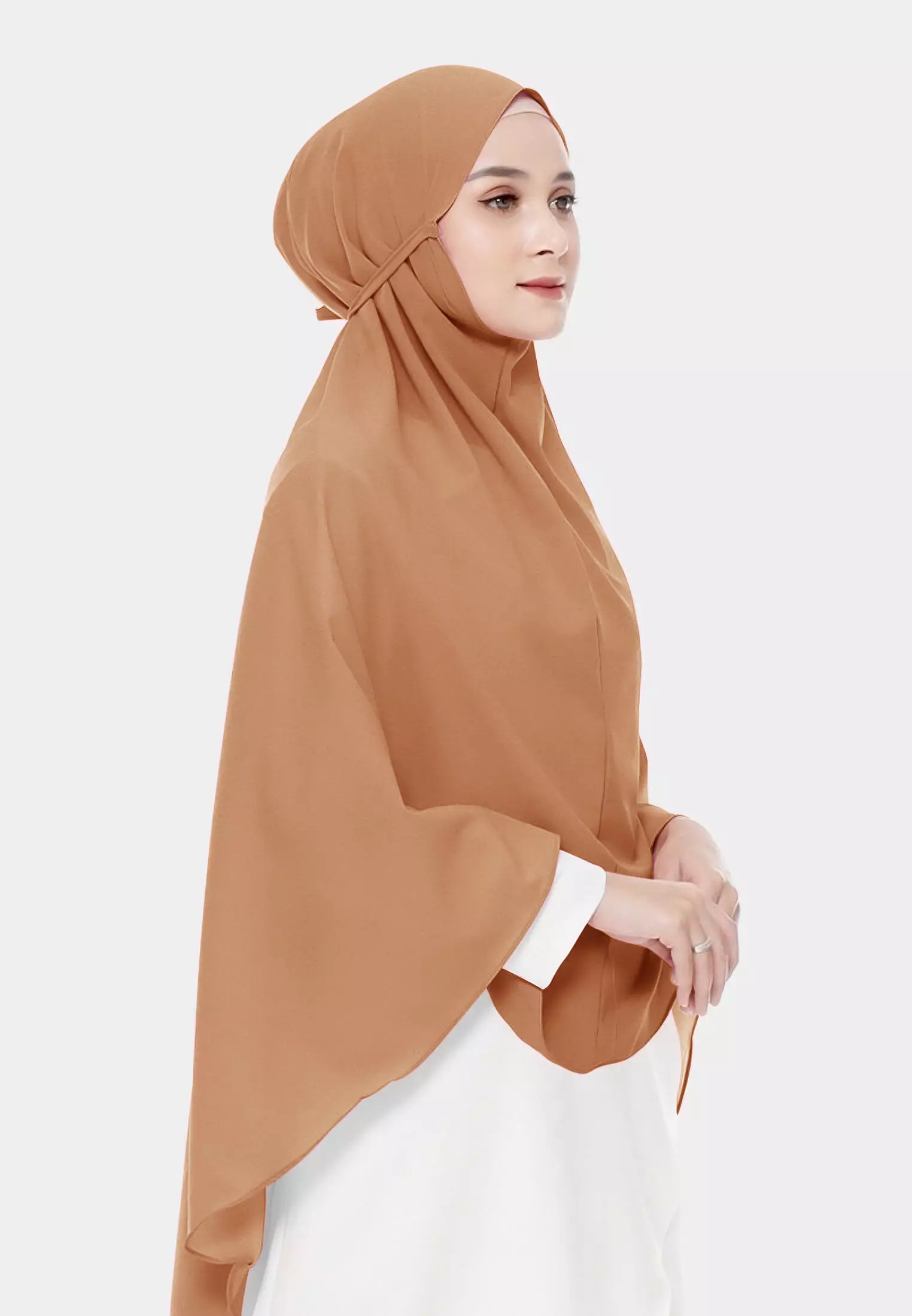 Ashilla Khimar Bergo | Hijab Instan Tali | Bergo Jumbo Kerudung - Burnt Sugar