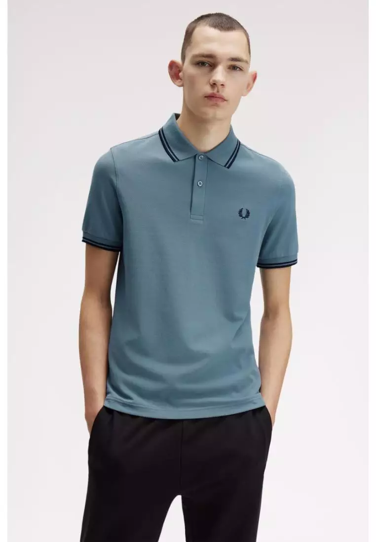 Fred Perry M3600 Twin Tipped Fred Perry Shirt (Stockport Blue / Navy / Navy)
