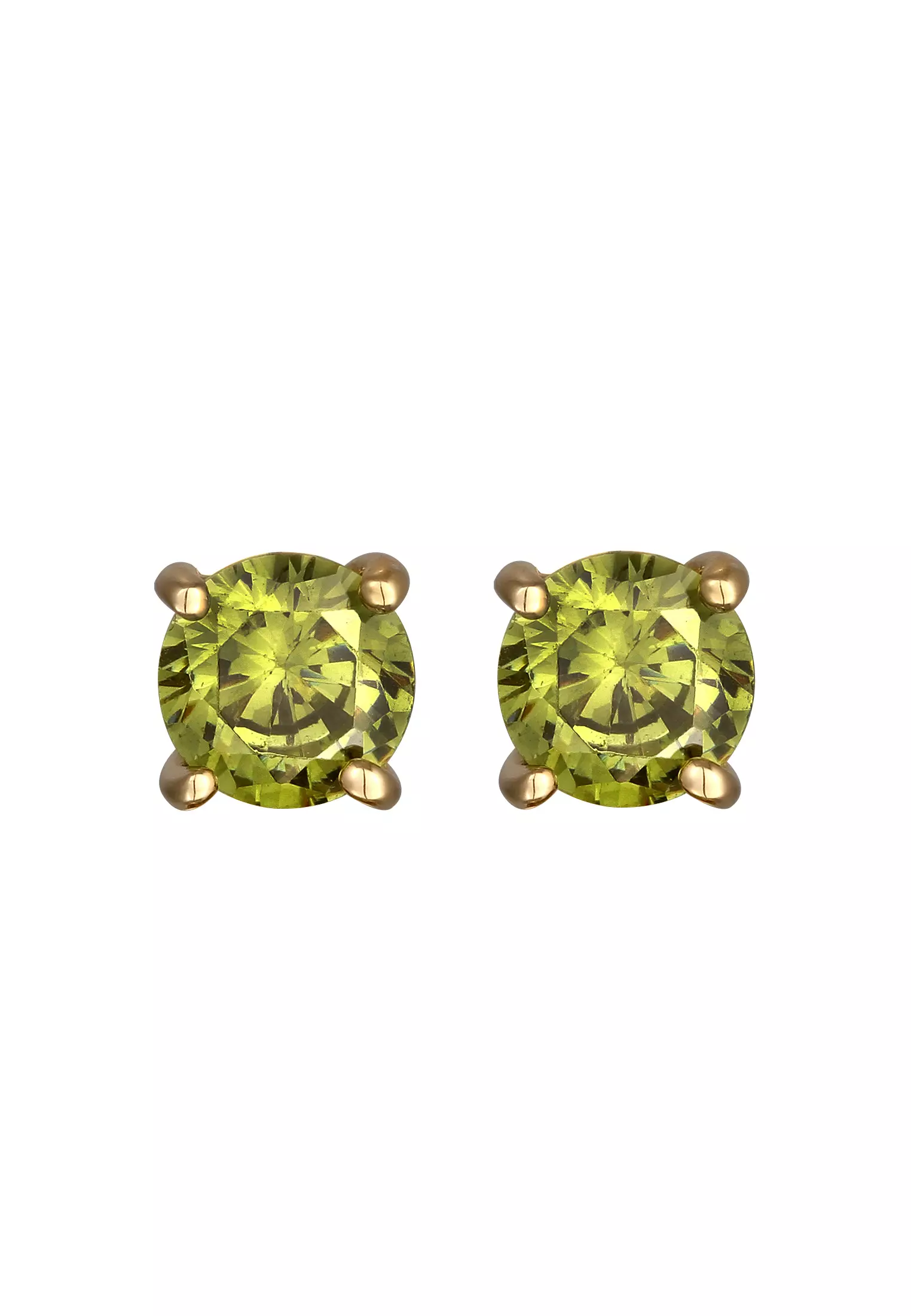 Earrings Men Circle Zirconia Gold Plated