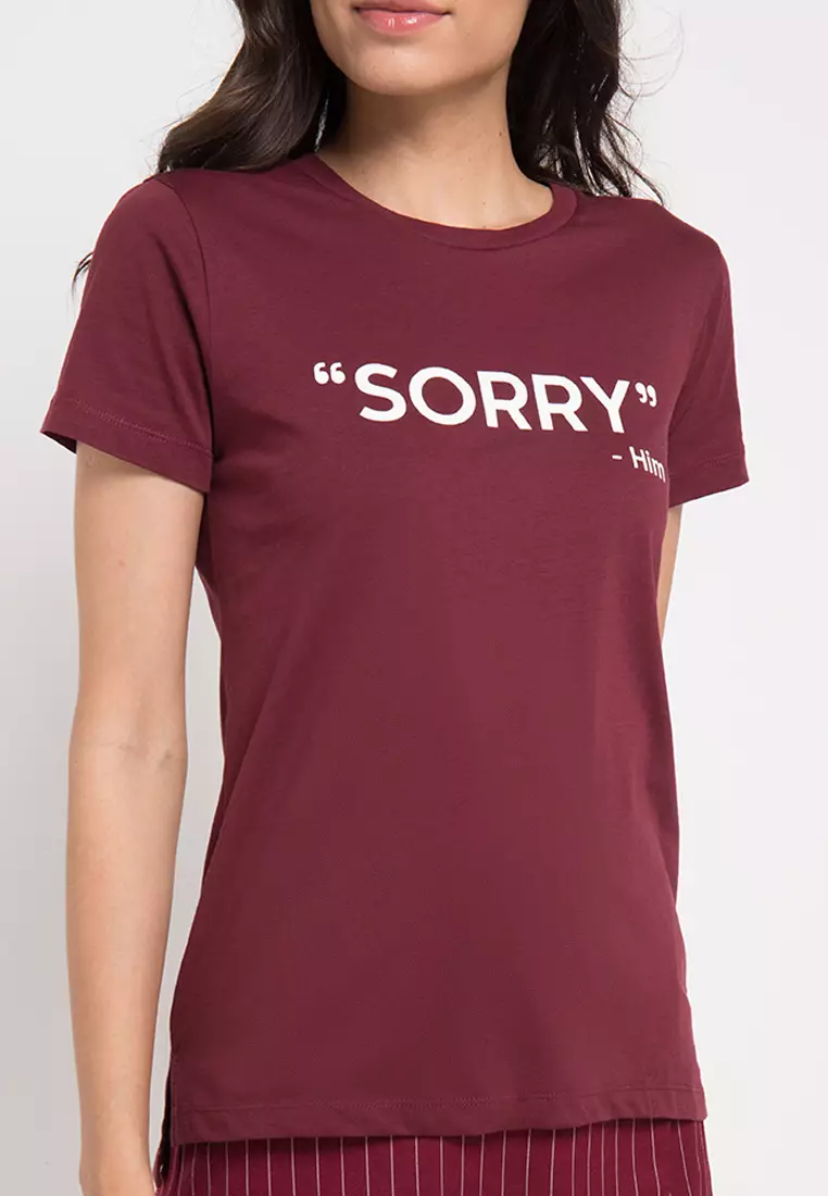 Kaos Wanita Him Maroon
