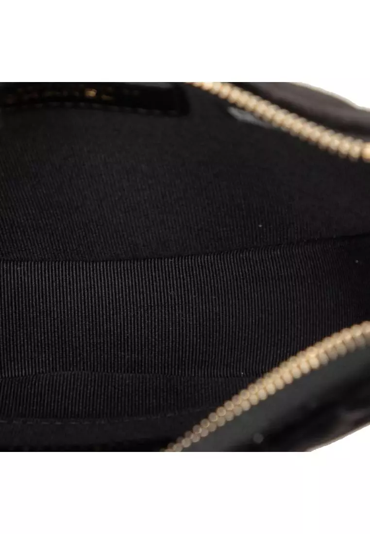Pre-Loved Chanel Cc Quilted Velour Half Moon Chain Crossbody