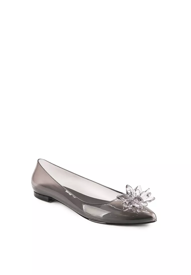 MABEL R2385-1 JELLY FLAT SHOES BLACK