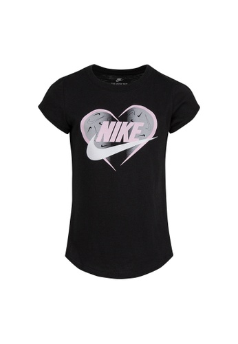 Nike black Nike Girl's Seasonal Heart Short Sleeves Tee (4 - 7 Years) - Black 1D709KA38BBCE9GS_1