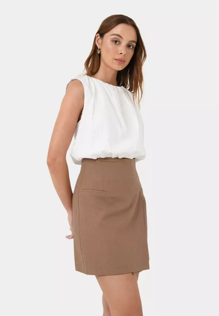 Nia Mini Linen Skirt