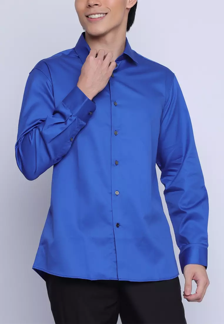 Plain Slim Fit Long Sleeve Shirt