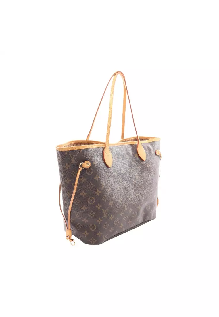 Pre-Loved Louis Vuitton Neverfull MM monogram Shoulder bag tote bag PVC leather Brown