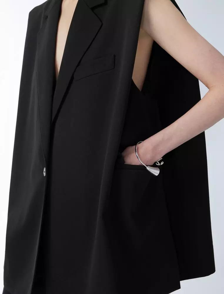 Solid color temperament mid-length vest