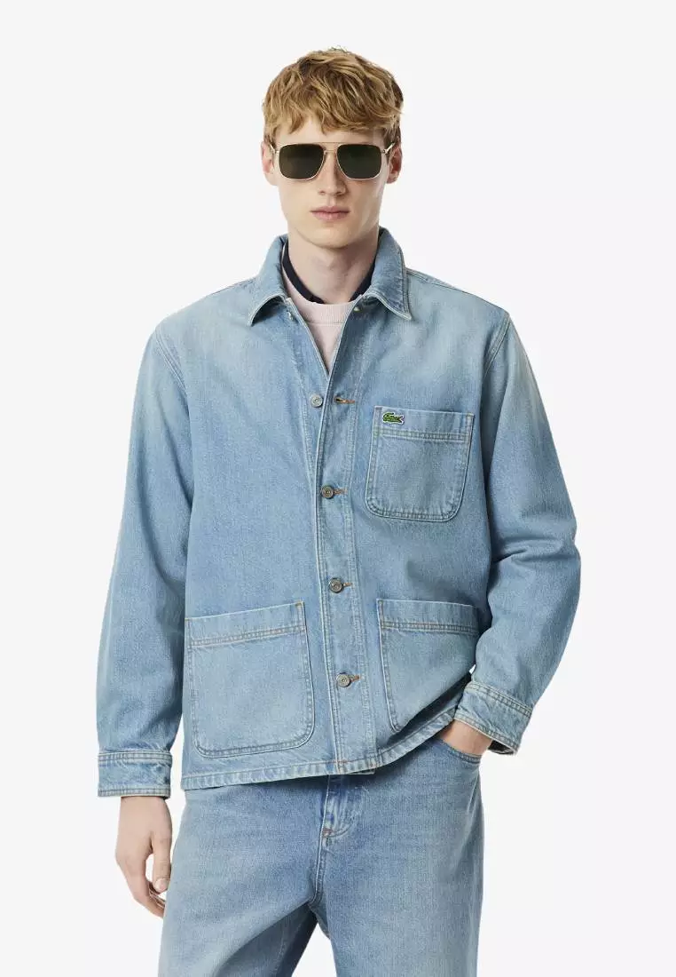 Buy Lacoste Oversized Cotton Denim Overshirt Jacket 2026 Online