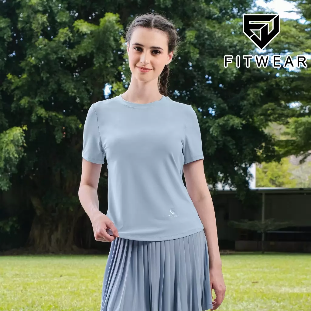 Fitwear Kaos Regular Fit Olahraga Wanita SYDNEY CROSSBACK CUTOUT - LIGHT BLUE