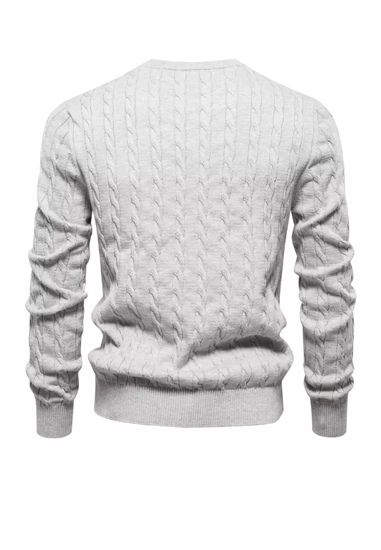 Jacquard Embroidered Knit Sweater AX-SW170