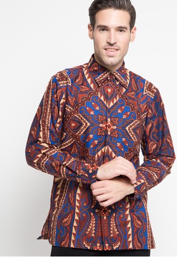 Kemeja Panjang Batik Print Motif Tameng Wojo