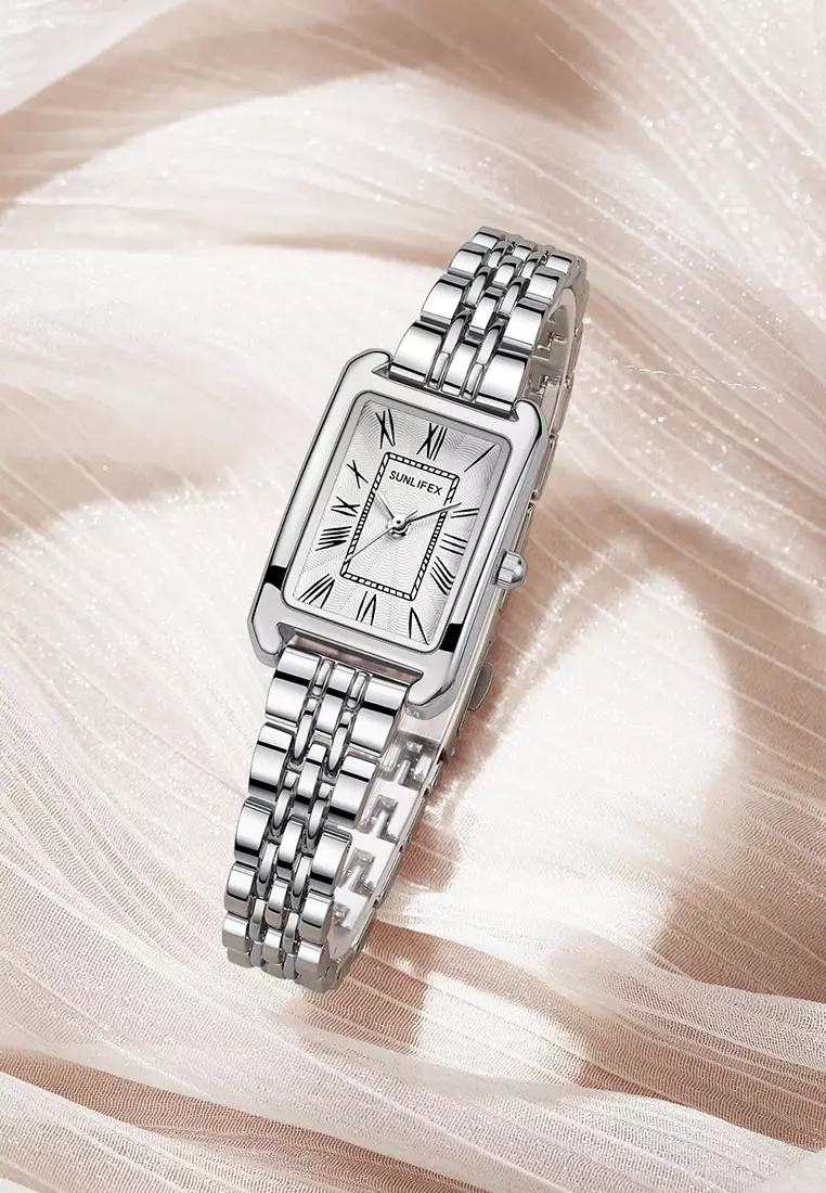 Jam Tangan Wanita Original 5999 Korea Mode Kuarsa Santai Anti Air Jam Tangan Cewek silverwhite