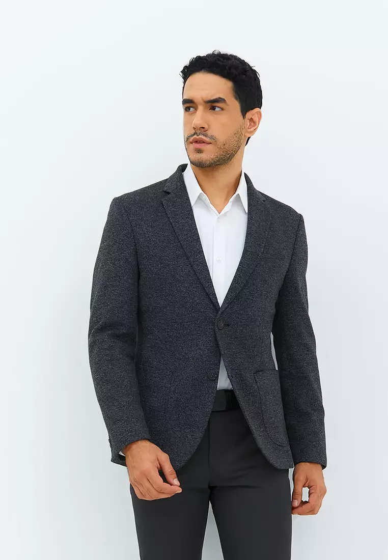 Jobb Darden-T2 Hybird Blazer Pria Slim Fit Dark Grey